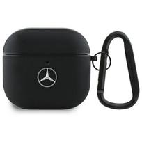 Mercedes-Benz Mercedes MEA4CSLBK AirPods 4 cover, black, leather with metal logo