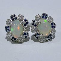 SACE GEMS Earrings for Women 925 Sterling Silver 5*7MM Natual Opal Stud Earrings Wedding Party Fine Jewelry Gift balta