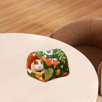 Guinea Pig Bed Hamster Nest Lovely Warm Small Animal House,Guinea Hideout for Squirrel,Small S white