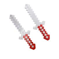 Šviečiantys ir garsus skleidžiantys Minecraft stiliaus kardai 2 in 1 - balti