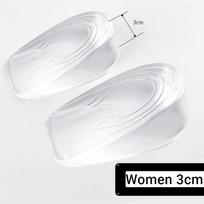 3CM Nematomi Aukštį Didinantys Vidpadžiai Silikoninio Gelio Kulno Pakėlimo Įdėklai Skaidrus Pėdų Priežiūros Apsaugas Elastingi Batų Įdėklai skaidri