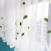 WTEMPO 2 vnt. Pastoralinio stiliaus baltos magnolijos siuvinėto lango ekranas mažas šviežias erkeris miegamojo balkonas paprastos modernios marlės užuolaidos 100*270cm*2pcs balta
