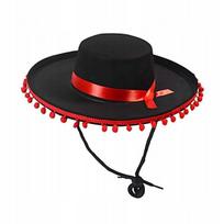 Meksikietiška skrybėlė Sombrero, juoda
