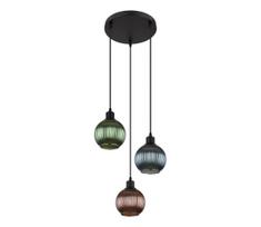 Globo 15638-3 - Pakabinamas sietynas ZUMBA 3xE27/25W/230V diametras 36 cm varis/žalia/mėlyna