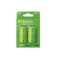 Įkraunami elementai GP RECYKO D, 5700 mAh, 2 vnt.