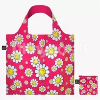 LOQI pirkinių krepšys „SMILEY Flowers Raspberry Recycled Bag“