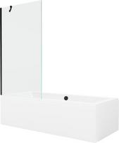 Vonia Mexen Cube su apdaila ir stiklo sienele, 170x80 cm + 90 cm, White+Black/Transparent