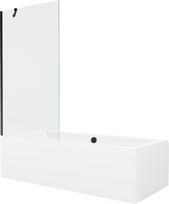 Vonia Mexen Cube su apdaila ir stiklo sienele, 180x80 cm + 90 cm, White+Black/Transparent