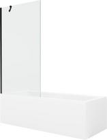 Vonia Mexen Cubik su apdaila ir stiklo sienele, 160x70 cm + 90 cm, White+Black/Transparent