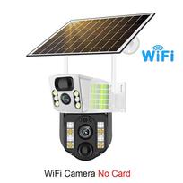 4K 8MP „WiFi“ / 4G saulės kamera su dviem objektyvais, mažai galios baterijos CCTV kameros PIR judesio aptikimo automatinio sekimo V380 stebėjimo monitorius WIFI Camera