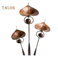 Calla Lily Garden Stake Metalinių gėlių kuolas su varpeliais Lauko meno gėlės Žemės vėjo varpelis, skirtas terasos vejos kiemo dekoravimui Gold Plated Copper