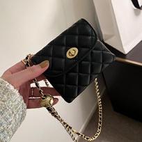 Metal Mini Bag Chain Crossbody Shoulder Bag Versatile Decorative Clothing Headphone Bag Shoulder Bag For Women 12*10 juoda