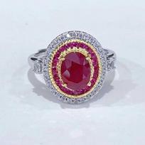 SACE GEMS 925 Sterling Silver 6*8mm Natual Ruby Luxury Rings for Women Created Wedding Engagement Party Fine Jewelry Open raudona