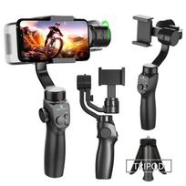 Naujas F10 3 ašių rankinis gimbalo stabilizatorius su trikoju, skirtas išmaniajam telefonui apsaugoti nuo drebėjimo vaizdo įrašų įrašymo Android iPhone Holder asmenukės lazda 282*125*54mm juoda