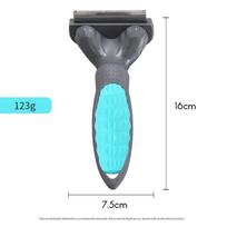 Universal Pet Hair Removal Comb: Knot & Hair Shaving Tool for Cats & Dogs small mėlyna