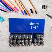 DIY Gothic Steampunk Rune Stamp Symbol Kit with Box 6mm Engraving Craft Alphabet Set