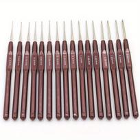 16 vnt. Plastikinės rankenos nėrimo kabliukai Rankenėlės mezgimo adatų rinkinys nėrimo 16pcs