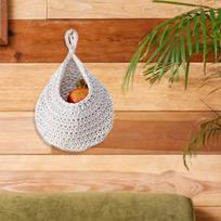 Lašo formos sieninė pintinė Boho dekoras Rankomis austas vazonas svetainei 21cmx27cm chaki