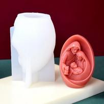 Jėzaus šeima Silikoninė žvakių forma 3D Jėzaus statula Gipso dervos amatai Liejimo forma Rankų darbo muilo cemento meno kūrimo įrankiai