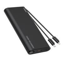 VEGER power bank 25000 mAh with built-in Type C / Lightning cables, 130W PD TCE130 (W2503), black