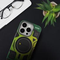 FORCELL F-PROTECT Levels with Dual Layer 4D technology, military drop-test certified, with MagSafe compatibility for IPHONE 16 PRO MAX in cyber green