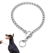 Metaliniai šunų dresavimo grandinės antkakliai mažiems ir vidutiniams dideliems šunims Pitbull Bulldog Tvirtas nerūdijančio plieno šunų slydimas P Kininis antkaklis 30cm x 1.6mm sidabras