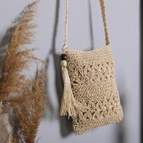 Moterims Vasarinė Nauja Pintų Šiaudų Peties Rankinė su Kutais Crossbody Messenger Rankinė Paplūdimio Boho Tuščiavidurė Nėrimo Rankinė Cluch Piniginė balta