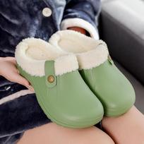 Namai Šiltos Šlepetės Moterims Vyriškos Minkštos Pliušinės Šlepetės Moteriškos Klumpės Lauke Neperšlampamos Neslystančios medvilninės šlepetės 46-47 35-36 žalia