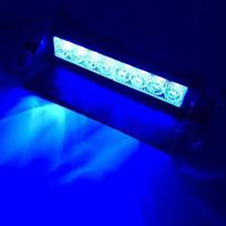 8 LED Police Lights Strobe Light For Car 12V Emergency Signal Lamps Warning Light Auto Truck Flashing Windshield Flash Lighting mėlyna