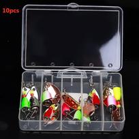 10 vnt. Žvejybos masalų, Ešerių Upėtakių Masalas Lašišų Kietų Metalinių Masalų Rinkinys su Dėžėmis 10pcs-4.5g/5g/8g