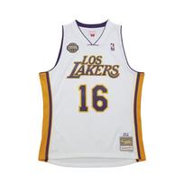 Mitchell & Ness NBA White Swingman Jersey Los Angeles Lakers 2008-09 Pau Gasol - Dydis XXL (SMJY7554-LAL08PGAWHIT Marškinėliai)
