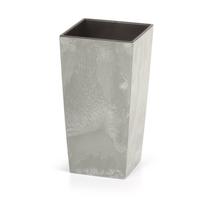 Prosperplast Lauko plastikinis vazonas URBI SQUARE BETON, su įdėklu, pilkos sp., 27 x 27 x 50 cm