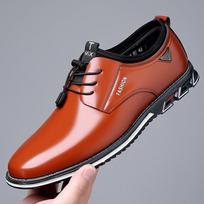 Mens Comfortable Wear-resistant Leather Casual Shoes Breathable Outdoor Sports Shoes Lace-up Sneakers Zapatos De Hombre Mocassin 51 tamsiai ruda spalva