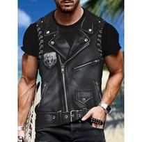 Netikros liemenės Striukės raštas Spausdinti marškinėliai vyrams 3D Naujovė Vasaros Hip Hop Trend Top Fashion Oversized Cool Street Vyriški drabužiai S