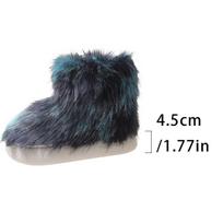 Hot Selling Women's Boots 2024 Autumn Outdoor Party Flat Bottomed Sleeve Mouth Color Blocked Plush Comfortable Boots for Women 36 tamsiai mėlyna spalva