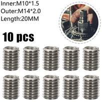 10 vnt. Srieginės įvorės Vidinis M10X1.5 Išorinis M14X2.0 Ilgis 20MM Vyriškas Moteriškas Veržlė