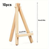 10 vnt. Mediniai ekspoziciniai molbertai Reguliuojami mini mediniai menininko trikojai molbertai drobės paveikslams, rankdarbiams, piešiniams eksponuoti Pack of 10
