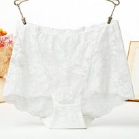 Seksualūs nėriniuoti apatiniai moterims plius dydžio aukštu liemeniu trikampiai apatiniai permatomi tuščiaviduriai pakeliantys sėdmenis pilvo spaudimo kelnaitės L balta