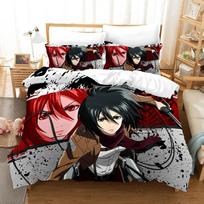 3D Attack On Titan Bedding Set Single Twin Full Queen King Size Attack On Titan Bed Set Children Kid Bedroom Duvet cover Sets EU Single 135x200cm