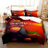 Crash Bandicoot Bedding Set Single Twin Full Queen King Size Bed Set Adult Kid Bedroom Duvetcover Sets 3D Anime Bed Sheet Set EU Single 135x200cm