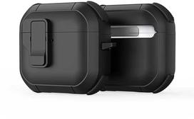 Ausinių dėklas Dux Ducis PECP, skirtas AirPods 4 ausinėms, apsauginis TPU+PC, juodas