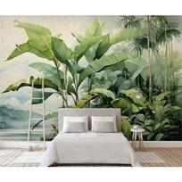 Nordic Retro tapetai Rankomis dažyti atogrąžų augalai Tapetai Svetainės miegamojo fono sienų tapetai 200 cm(W) x 140 cm(H)