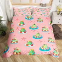 Mielas dinozaurų antklodės užvalkalas karališko dydžio karalienės dydžio Kawaii animacinis laukinis dinozaurų patalynės komplektas vaikams berniukams mergaitėms džiunglių gyvūnų antklodės užvalkalas EU Single(135x200cm)