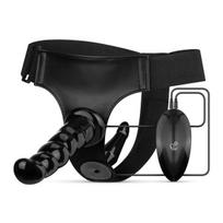 Easytoys Fetish Collection Vibrating Strap-On Set Black