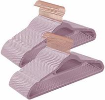 Songmics 50 aksominių drabužių pakabų rinkinys, minkštos violetinės spalvos