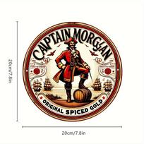Captain Morgan Original Spice Gold Lauko Sienos Dekoras - 8x8 Colių Aliuminio Meno Kūrinys juoda
