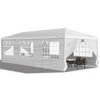 10'x30' erdvi lauko vakarėlių palapinė – vandeniui atsparus stogelis, 8 nuimamos šoninės sienelės, puikiai tinka terasai, vestuvėms, pavėsinei, kieme vykstantiems renginiams ir susibūrimams balta