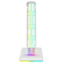 LED Žaidimų Ausinių Stovas Dvigubas USB Prievadas 3,5 mm Prievadas 10 Apšvietimo Efektų Stalinių Žaidimų Ausinių Laikiklis Pakaba Žaidėjui juoda