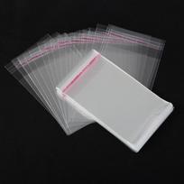 100 vnt. įvairių dydžių skaidrių lipnių celofano maišelių, savaime užsisegantys maži plastikiniai maišeliai saldainių pakavimui, užsegamas maišelis 6x8cm