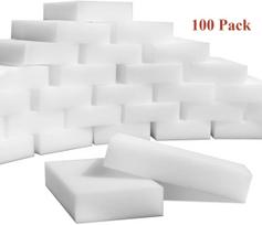 100 vnt Magic Cleaning Sponges Eraser Daugiafunkcis Premium Sponge Foam Valymo pagalvėlės Buitinė valymo kempinė virtuvei 100pcs balta